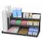 Mind Reader Black 14-Compartment 3-Tier Large Breakroom Coffee Condiment Organizer